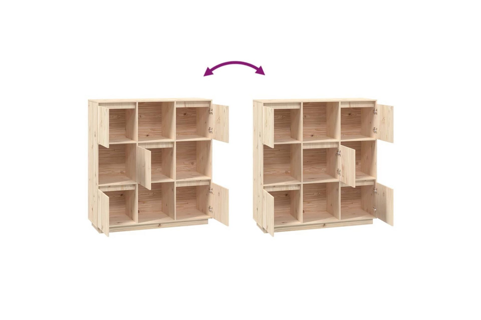 beBasic Highboard 110,5x35x117 cm heltre furu - Brun - Oppbevaring - Skap - Oppbevaringsskap