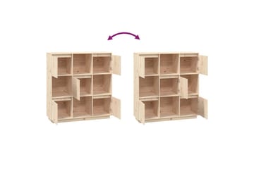 beBasic Highboard 110,5x35x117 cm heltre furu - Brun - Oppbevaring - Skap - Oppbevaringsskap