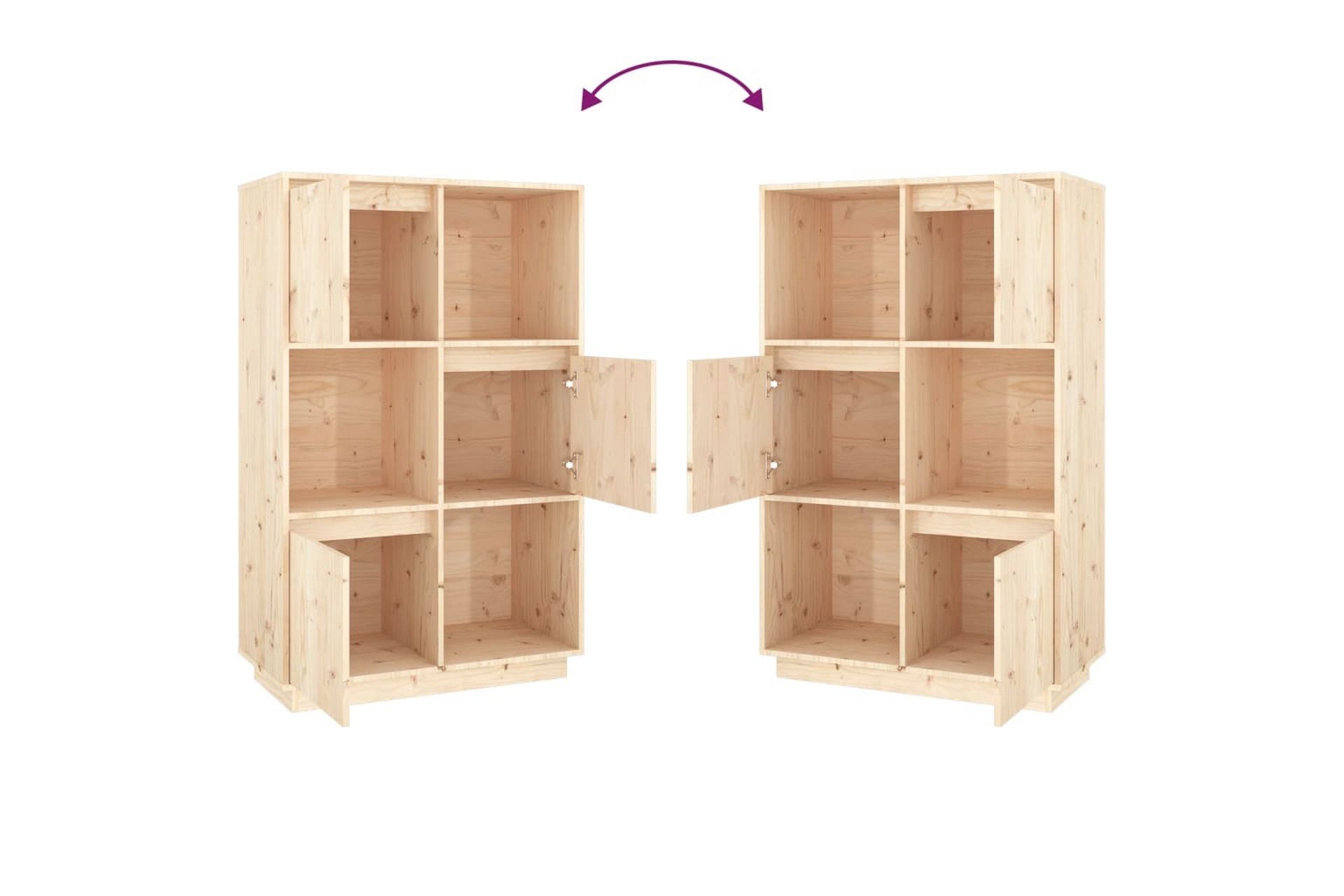 beBasic Highboard 74x35x117 cm heltre furu - Brun - Oppbevaring - Skap - Oppbevaringsskap