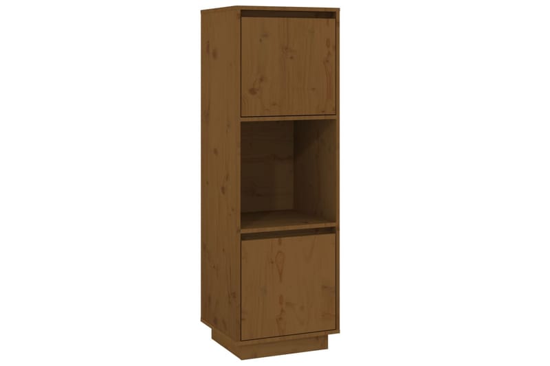 beBasic Highboard brun 38x35x117 cm heltre furu - Brun - Oppbevaring - Skap - Vitrineskap