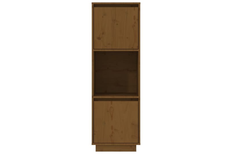 beBasic Highboard brun 38x35x117 cm heltre furu - Brun - Oppbevaring - Skap - Vitrineskap