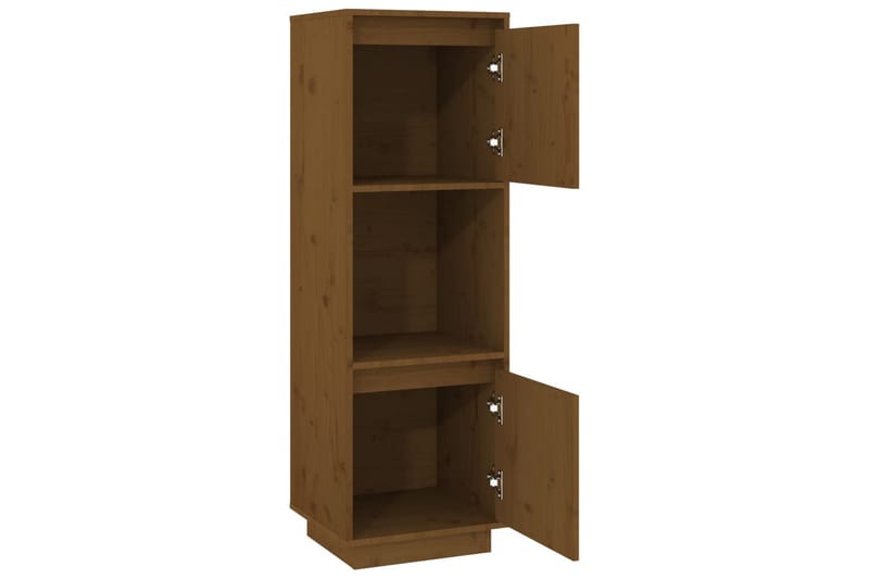 beBasic Highboard brun 38x35x117 cm heltre furu - Brun - Oppbevaring - Skap - Vitrineskap