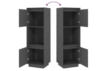 beBasic Highboard grå 38x35x117 cm heltre furu - GrÃ¥ - Oppbevaring - Skap - Oppbevaringsskap
