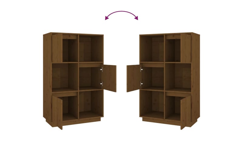 beBasic Highboard honningbrun 74x35x117 cm heltre furu - Brun - Oppbevaring - Skap - Oppbevaringsskap