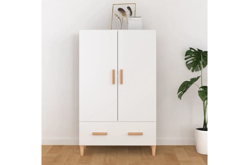 beBasic Highboard hvit 70x31x115 cm konstruert tre - Hvit - Oppbevaringsskap