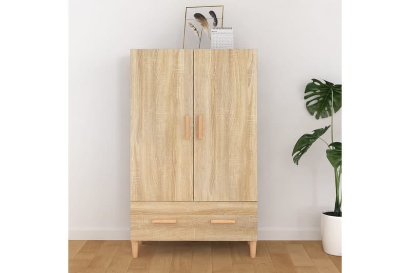 beBasic Highboard sonoma eik 70x31x115 cm konstruert tre - Brun - Oppbevaringsskap