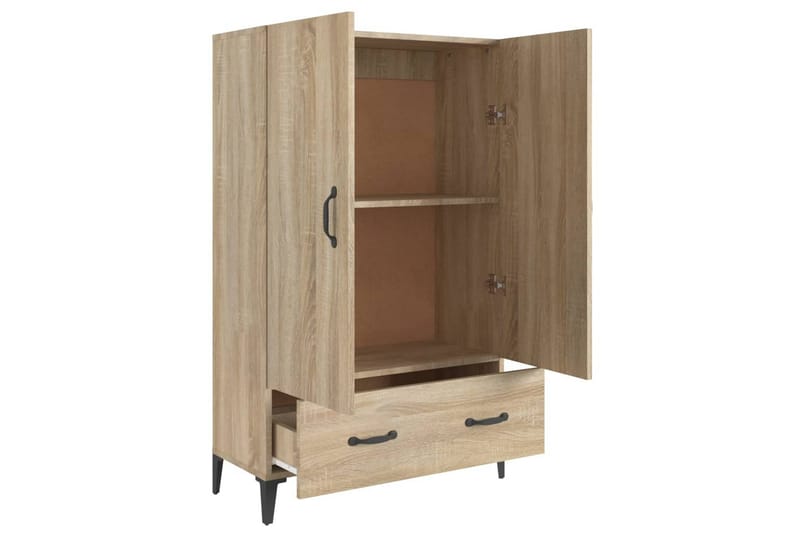 beBasic Highboard sonoma eik 70x31x115 cm konstruert tre - Brun - Oppbevaringsskap