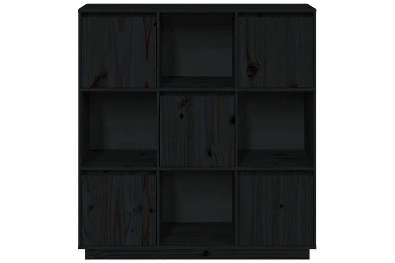 beBasic Highboard svart 110,5x35x117 cm heltre furu - Svart - Oppbevaringsskap
