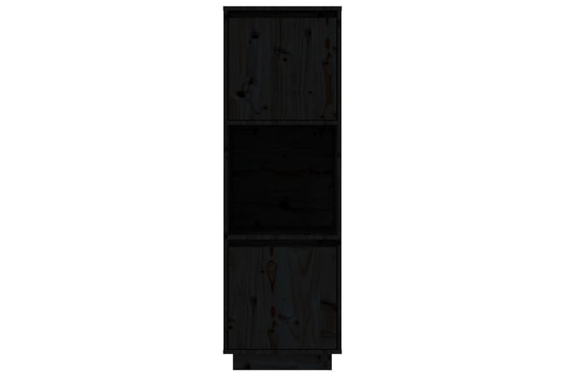 beBasic Highboard svart 38x35x117 cm heltre furu - Svart - Oppbevaringsskap