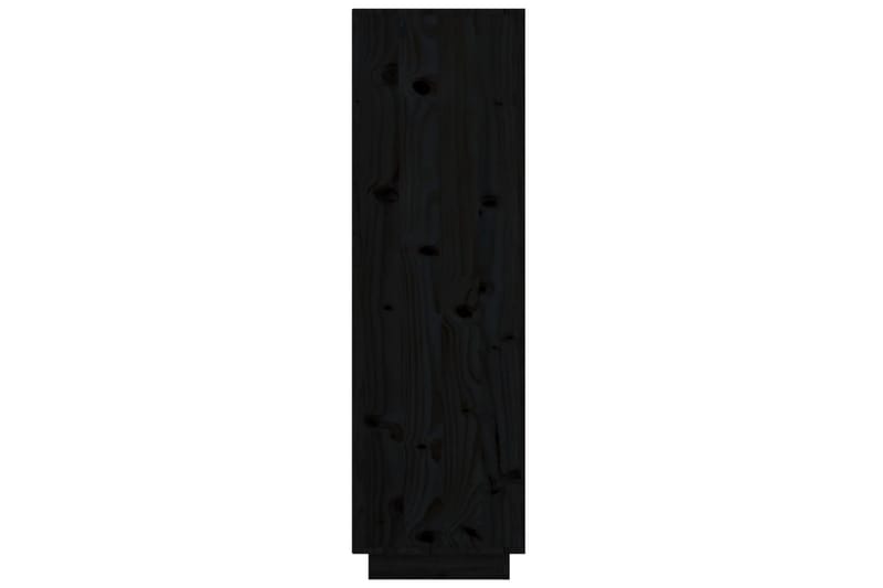 beBasic Highboard svart 38x35x117 cm heltre furu - Svart - Oppbevaringsskap