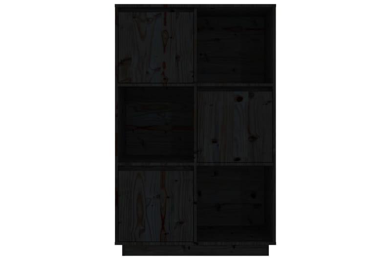 beBasic Highboard svart 74x35x117 cm heltre furu - Svart - Oppbevaring - Skap - Vitrineskap