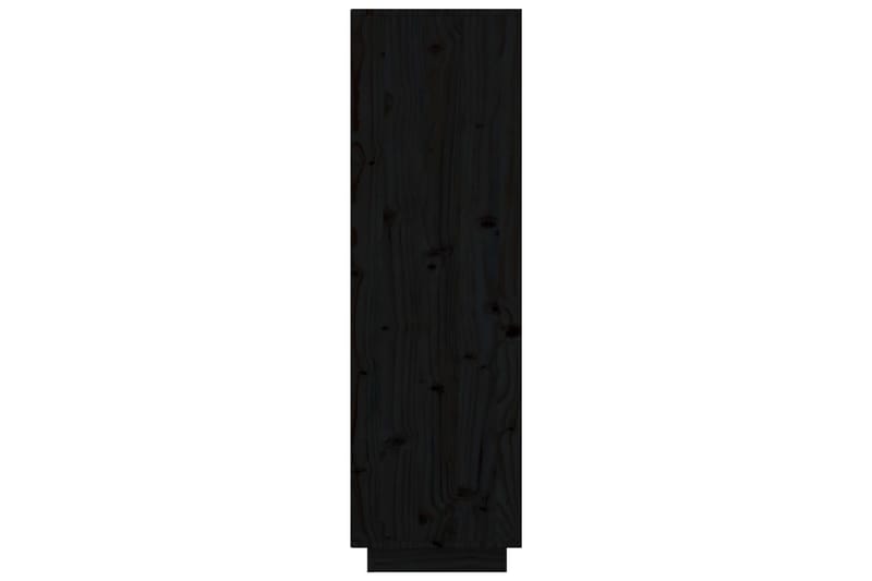 beBasic Highboard svart 74x35x117 cm heltre furu - Svart - Vitrineskap