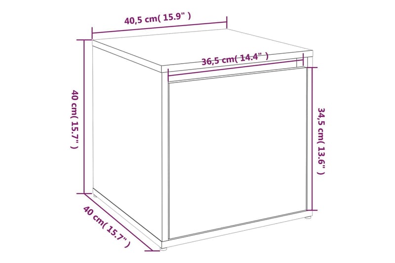 beBasic Oppbevaringsskap betonggrå 40,5x40x40 cm konstruert tre - GrÃ¥ - Oppbevaringsskap - Hjørneskap