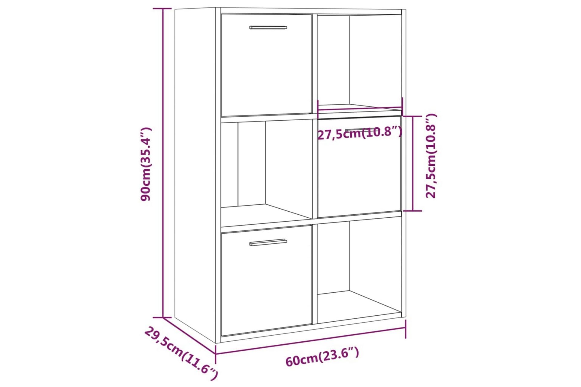 beBasic Oppbevaringsskap grå sonoma 60x29,5x90 cm - GrÃ¥ - Oppbevaring - Skap - Vitrineskap