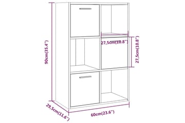 beBasic Oppbevaringsskap grå sonoma 60x29,5x90 cm - GrÃ¥ - Oppbevaring - Skap - Vitrineskap