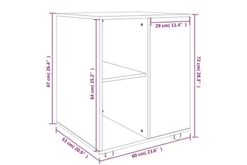 beBasic Rulleskap brun eik 60x53x72 cm konstruert tre - Brun - Oppbevaring - Skap - Hjørneskap