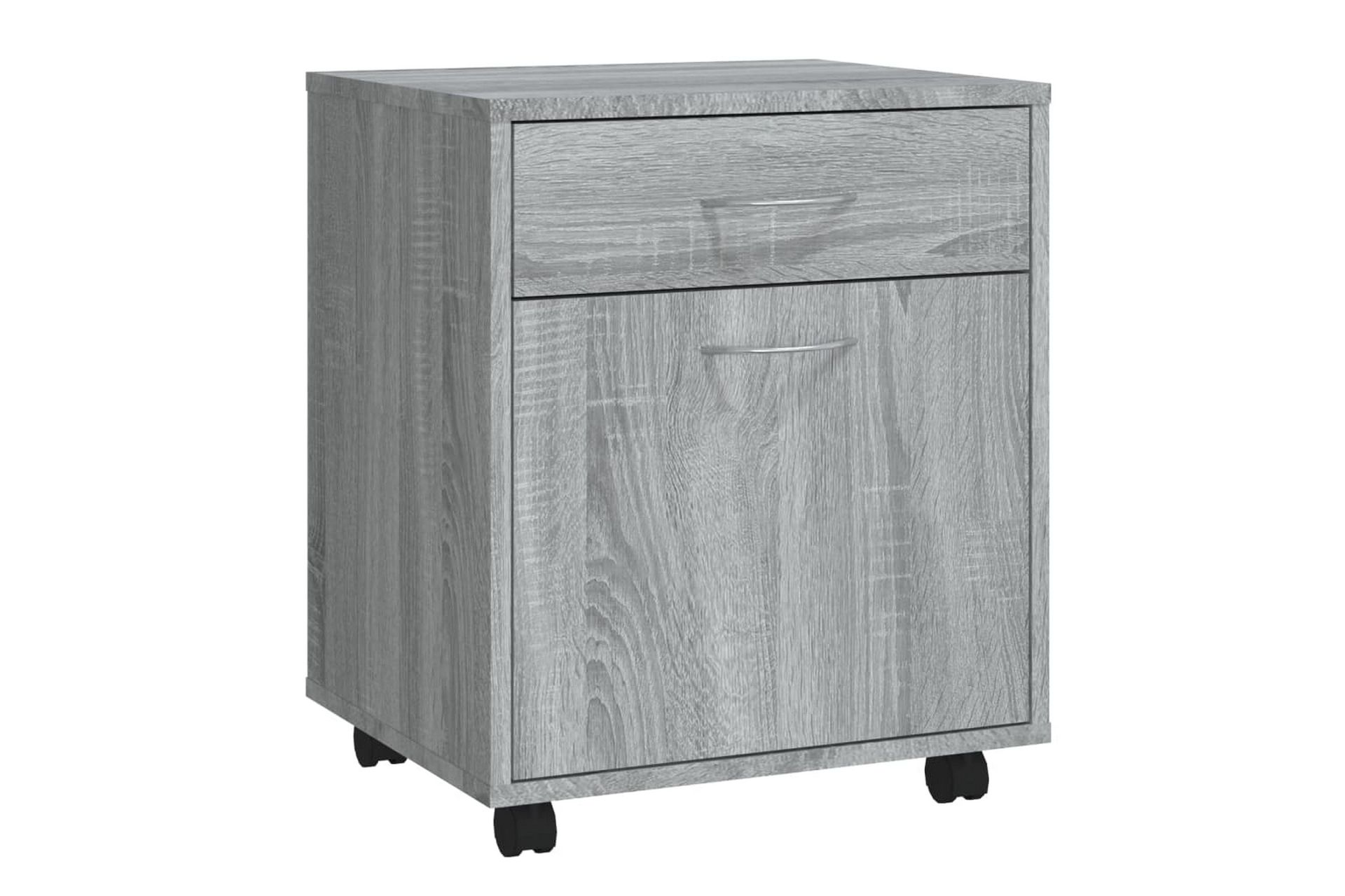 beBasic Rulleskap grå sonoma 45x38x54 cm konstruert tre - GrÃ¥ - Oppbevaring - Skap - Hjørneskap