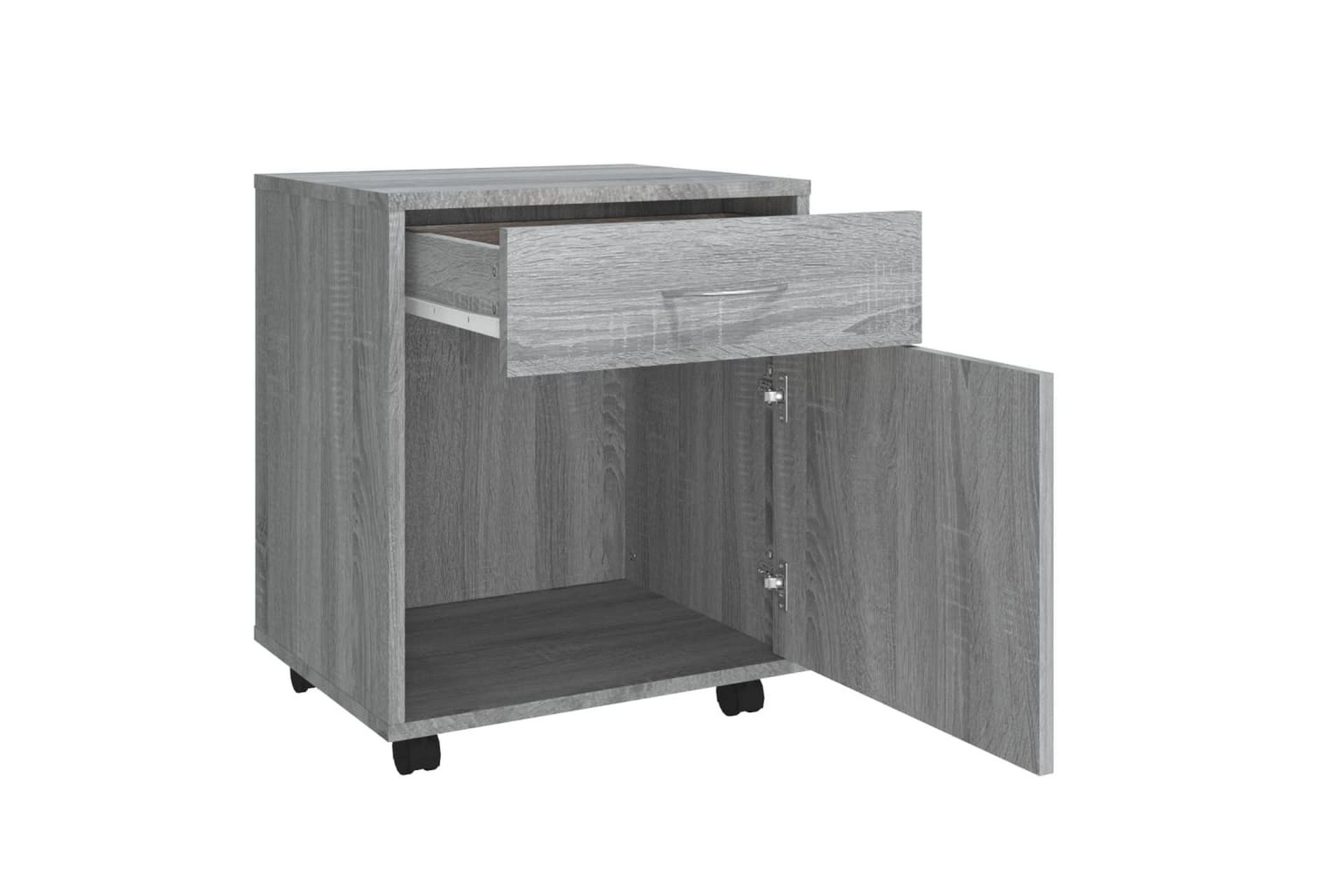 beBasic Rulleskap grå sonoma 45x38x54 cm konstruert tre - GrÃ¥ - Oppbevaring - Skap - Hjørneskap