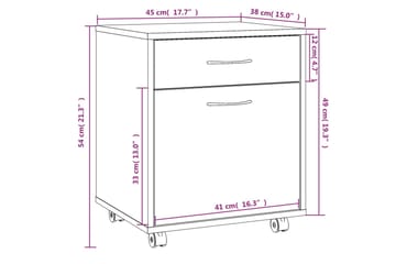 beBasic Rulleskap grå sonoma 45x38x54 cm konstruert tre - GrÃ¥ - Oppbevaring - Skap - Hjørneskap