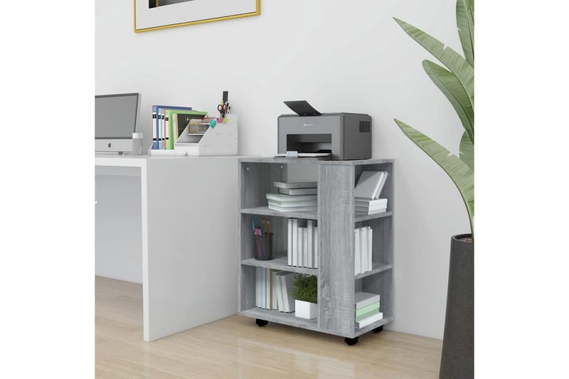 beBasic Rulleskap grå sonoma 60x35x75 cm konstruert tre - GrÃ¥ - Oppbevaring - Skap - Hjørneskap