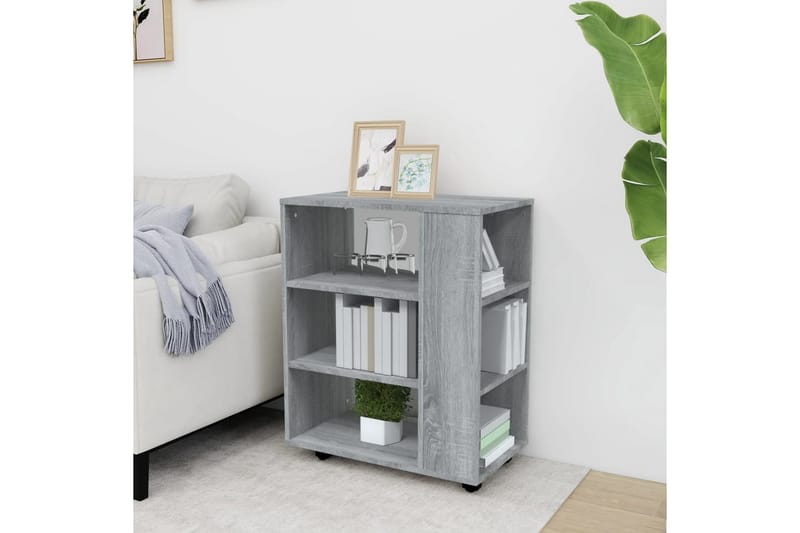 beBasic Rulleskap grå sonoma 60x35x75 cm konstruert tre - GrÃ¥ - Oppbevaring - Skap - Hjørneskap