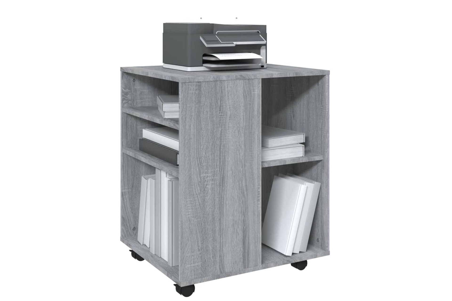 beBasic Rulleskap grå sonoma 60x53x72 cm konstruert tre - GrÃ¥ - Oppbevaring - Skap - Hjørneskap