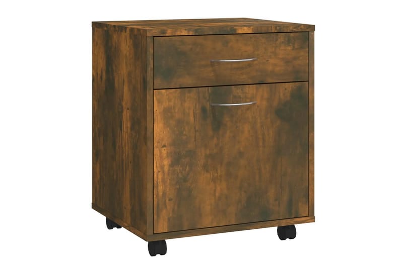 beBasic Rulleskap røkt eik 45x38x54 cm konstruert tre - Brun - Oppbevaring - Skap - Hjørneskap