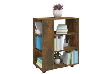 beBasic Rulleskap røkt eik 60x35x75 cm konstruert tre - Brun - Oppbevaring - Skap - Hjørneskap