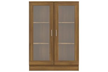 beBasic Vitrineskap brun eik 82,5x30,5x115 cm konstruert tre - Brun - Oppbevaring - Skap - Vitrineskap