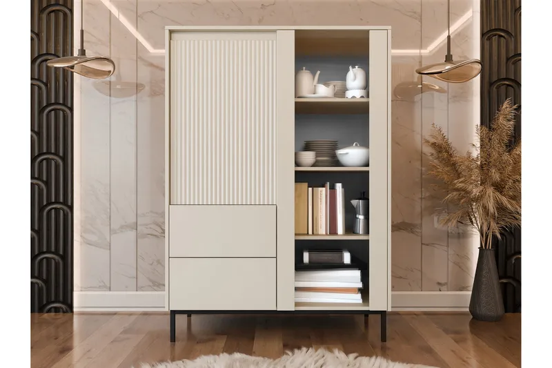 Bjurholm Vitrineskap 104x146 cm - Beige - Oppbevaring - Skap - Vitrineskap