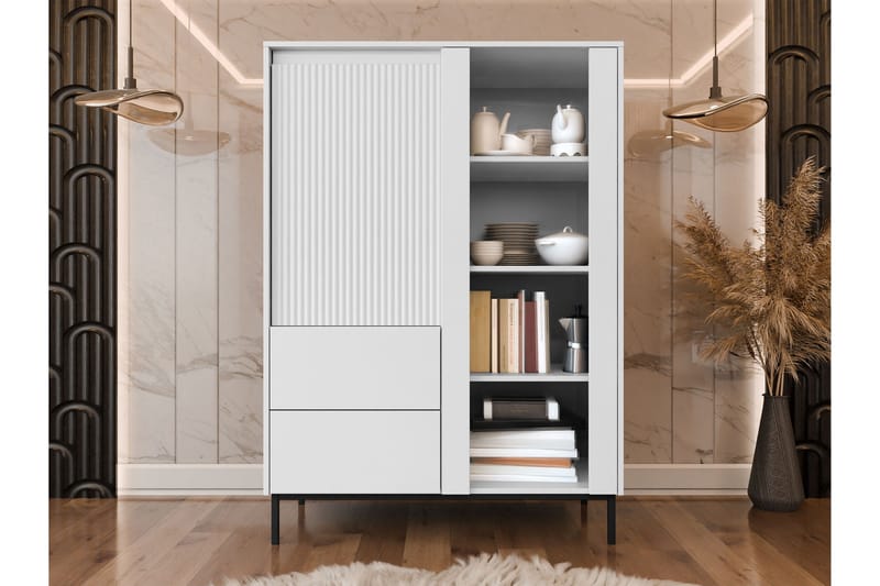 Bjurholm Vitrineskap 104x146 cm - Hvit - Oppbevaring - Skap - Vitrineskap