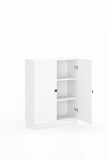 Bokhylle Hanah Home Bili 3 hyller 2 lokk (80 x 105 x 28 cm) Hvit - Oppbevaring - Skap - Oppbevaringsskap