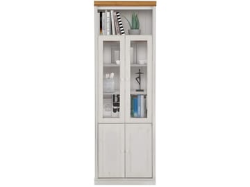 Bokhylle Loft24 Anita Hvit/honning - Hvit/honning - Oppbevaring - Skap - Vitrineskap