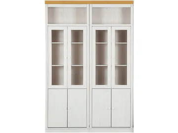 Bokhylle Loft24 Anita Hvit/honning - Hvit/honning - Oppbevaring - Skap - Vitrineskap