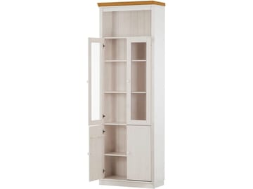 Bokhylle Loft24 Anita Hvit/honning - Hvit/honning - Oppbevaring - Skap - Vitrineskap