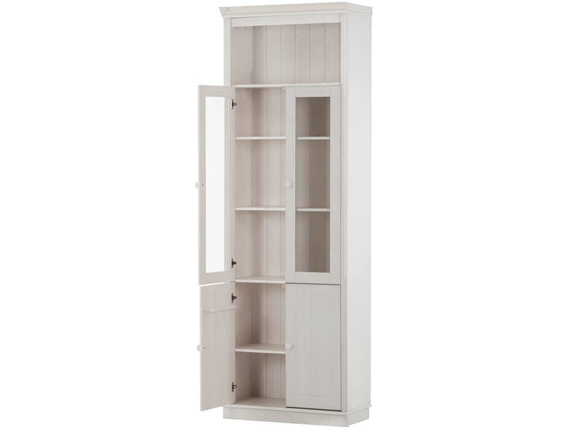 Bokhylle Loft24 Anita Hvit/lakk - Hvit/lakk - Oppbevaring - Skap - Vitrineskap