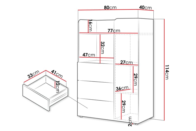 Buhan Høyskap - Beige / Brun - Oppbevaring - Skap - Oppbevaringsskap