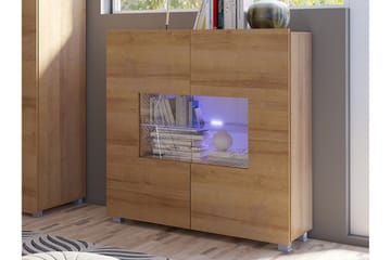 Calabrini Vitrineskap 100x35x107 cm - Brun - Oppbevaring - Skap - Vitrineskap