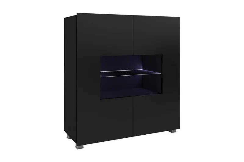 Calabrini Vitrineskap 100x35x107 cm, Svart / Hvit