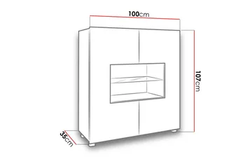 Calabrini Vitrineskap 100x35x107 cm - Oppbevaring - Skap - Vitrineskap