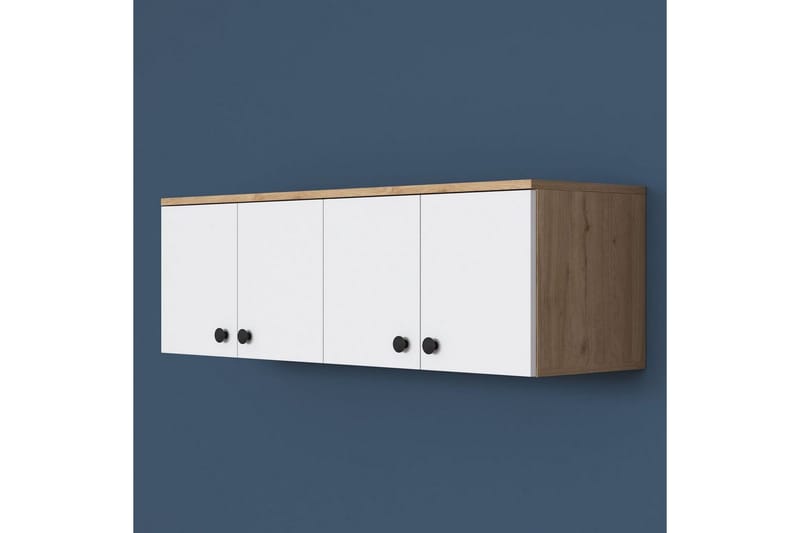 Calros Hörnskåp - Valnøtt/Hvit - Oppbevaring - Skap - Hjørneskap