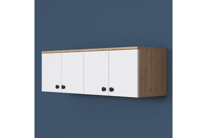 Calros Hörnskåp - Valnøtt/Hvit - Oppbevaring - Skap - Hjørneskap