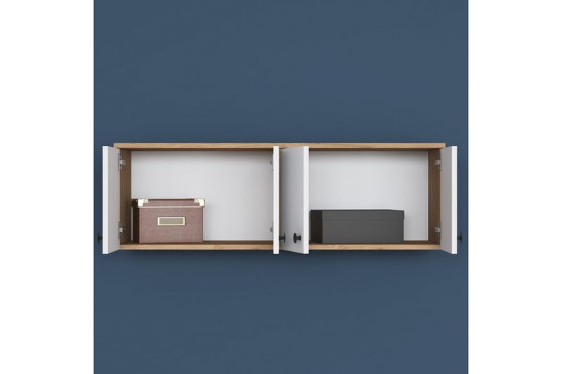 Calros Hörnskåp - Valnøtt/Hvit - Oppbevaring - Skap - Hjørneskap