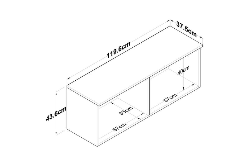 Calros Hörnskåp - Valnøtt/Hvit - Oppbevaring - Skap - Hjørneskap
