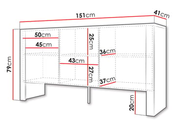 Calvenn Skjenk 151 cm - Oppbevaring - Skap - Oppbevaringsskap