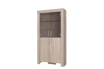 Cezar Vitrineskap 100x42x201 cm - Beige / Grå - Oppbevaring - Skap - Vitrineskap
