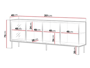 Claven skjenk 200 cm - brun - Oppbevaring - Oppbevaringsmøbler - Sideboard & skjenker