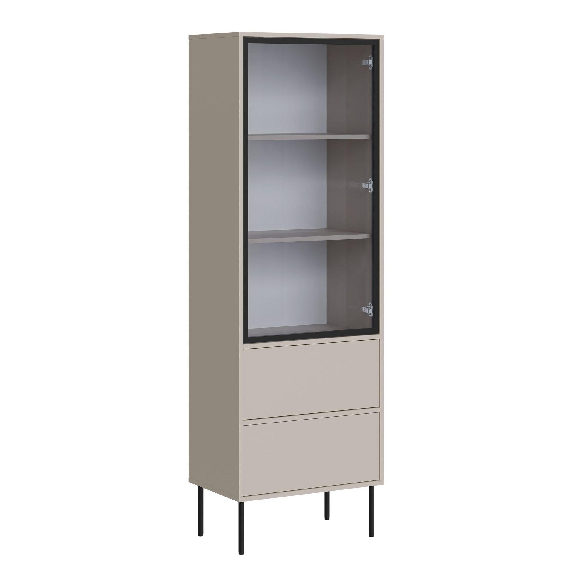 Claven Vitrineskap 60x185 cm - beige