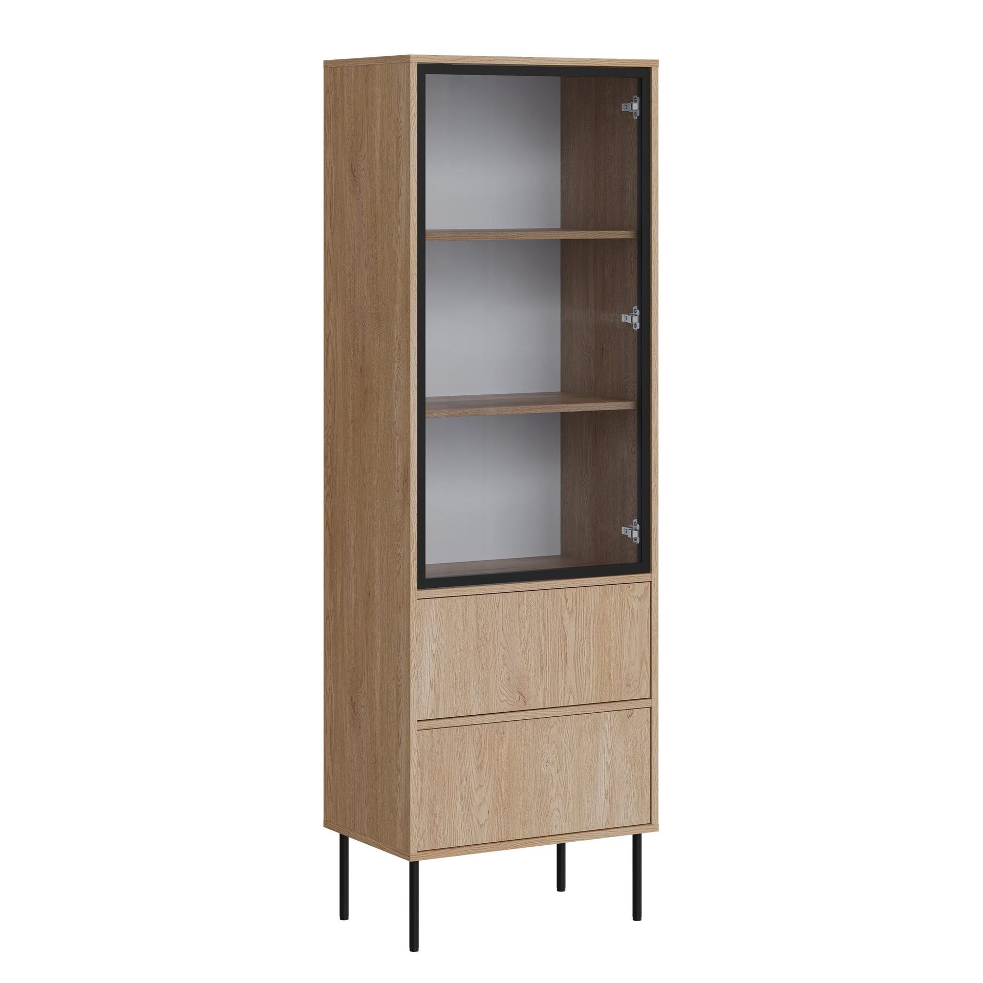 Claven Vitrineskap 60x185 cm - brun