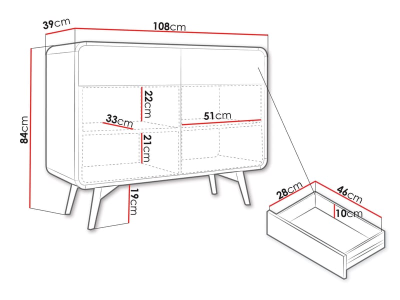 Corvan Skjenk 108 cm - Oppbevaring - Skap - Oppbevaringsskap